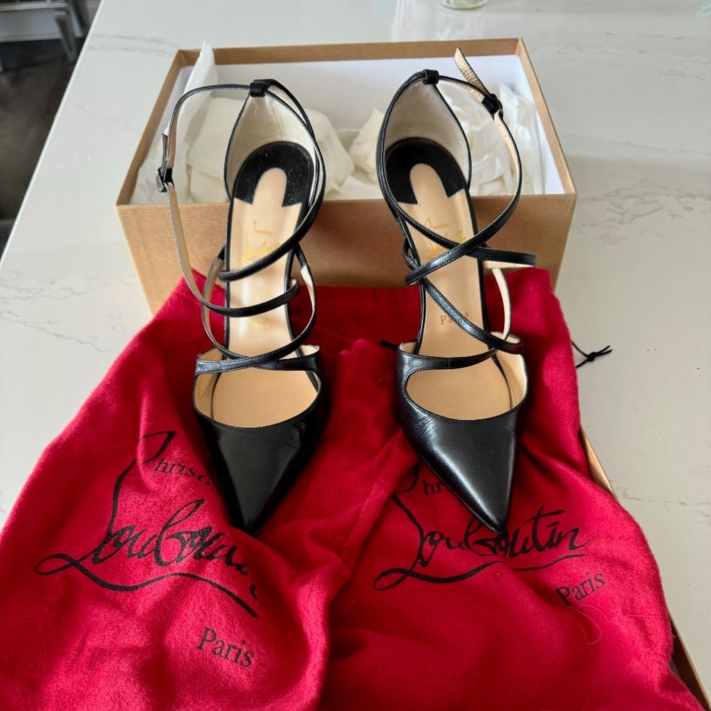 SOLD - Christian Louboutin CrossFliketa - Black Napa leather - Size 38.5
